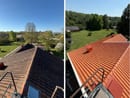 Takbyte före och efter med nya tegelpannor.